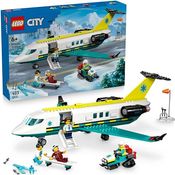 LEGO City 60465 Notfallrettungsflugzeug, Spielset mit 403 Teilen, inkl. 4 Minifiguren und medizinischem Zubehör, Mehrfarbig