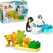 LEGO DUPLO 10442, Wildtierfamilien Pinguine und Löwen, 10-teiliges Lernspielzeug für Kleinkinder ab 2 Jahren, Maße: 22cm x 13cm x 7cm