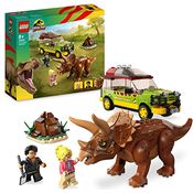 LEGO 76959 Jurassic Park Triceratops-Forschung, Dinosaurier Spielzeug mit Figur und Auto zum Sammeln zum 30. Jubiläum