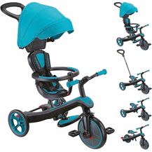 Bild für Globber Explorer Trike 4in1 Pro in Türkis – Kinderfahrzeug mit höhenverstellbarem TPR-Sitz