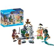 PLAYMOBIL 71420 Schatzsuche Spielset, Piratenabenteuer mit nachleuchtendem Felsversteck und 2 Figuren, Mehrfarbig