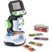 Vtech 80-616105 Mikroskop Genius XL, Analyse-Set mit BBC-Videos, Weiß/Grün/Schwarz – FR VERSION