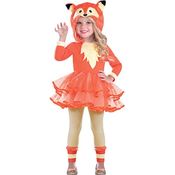 amscan 9903510 Fuchs Kostüm für Kinder Mädchen 7-8 Jahre, Orange - Ideal für den Welttag des Buches, mit Kapuzenkleid, Schwanz und Beinstulpen