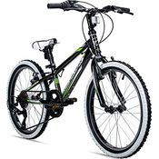 Bergsteiger Kansas 20, 24 Zoll Kinderfahrrad, geeignet für 6, 7, 8, 9, 10, 11 Jahre, Shimano 6 Gang-Schaltung, Mountainbike mit Weißwandbereifung, Jungen-Fahrrad, Mädchen-Fahrrad