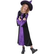 Smiffys Kostüm Verzaubert, Schwarz und Purpur, mit Kleid und Hut, 7-9 Jahre