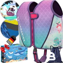 Bild für Bluemarina Schwimmweste für Kinder, Schwimmlernhilfe in Größe S (Mermaid)