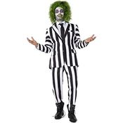 OppoSuits Beetlejuice Kostüm Anzug, Slim-Fit mit Jacke, Hose und Krawatte für Karneval Halloween (L)