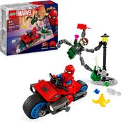 LEGO® Konstruktionsspielsteine Motorrad-Verfolgungsjagd: Spider-Man vs. Doc Ock (76275), (77 St), LEGO Super Heroes, Made in Europe