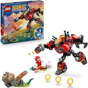 LEGO Sonic The Hedgehog Knuckles vs. Dr. Eggmans Egg Crusher Mech, kreatives Spielzeug mit 2 Minifiguren, Ringen & Chaos Emeralds für Jungen & Mädchen ab 8 Jahren - 77005