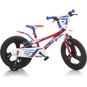 Dino Kinderfahrrad Mountainbike mit Stützrädern, Frontschild und coolen Schutzblechen