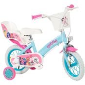 Toimsa Bikes Kinderfahrrad 12 Zoll Kinder Mädchen Fahrrad Kinderrad Rad Bike My Little Pony 1297, Pink, mit Puppensitz, Korb und Stützräder