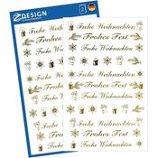 Avery Zweckform Sticker AVERY Zweckform ZDesign Weihnachts-Sticker "Frohes Fest", Goldprägung, Festliche Dekoration, Transparente Folie