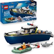LEGO City 60456 Verfolgungsjagd im Polizeiboot, Spielset mit 264 Teilen, inklusive 3 Mini-Figuren und schwimmenden Booten, mehrfarbig