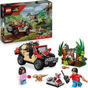 LEGO Jurassic World 76972, Raptor: Verfolgungsjagd mit Geländewagen, 285 Teile, ab 6 Jahre, mit Velociraptor und Minifiguren