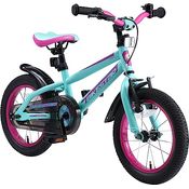 BIKESTAR Kinderfahrrad 14 Zoll für Mädchen und Jungen ab 4 Jahre | Kinderrad Urban Jungle | Türkis & Berry | Leicht, Stabil, Sicher | Risikofrei Testen