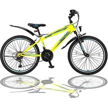 Bild für Talson 24 Zoll Mountainbike Fahrrad mit Gabelfederung & Beleuchtung 21-Gang Shimano FST Gelb