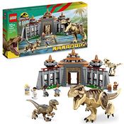 LEGO 76961 Jurassic Park Angriff des T. rex und des Raptors aufs Besucherzentrum, Dinosaurier Spielzeug für Kinder ab 12 Jahren