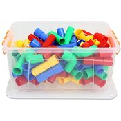 Betzold Steckspielzeug Steckrohre, 80-tlg. – Bausatz für kreative Konstruktionen, fördert Motorik und Kreativität