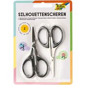 Folia 779 Silhouettenscheren 2er Set, 10,5 cm, mit Teflon Antihaftbeschichtung für filigranes Schneiden von Papier und Karton