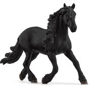 Schleich Friese Hengst 13975, majestätisches Pferd mit schwarzem glänzendem Fell, 15,5 x 5,3 x 11,2 cm