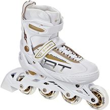 Bild für RAVEN Profession Inlineskates Inliner 2in1 mit Schlittschuhen verstellbar, White/Gold, 31-35 (20,5cm-23cm)