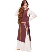 Burgschneider Überkleid Haithabu, historisches mittelalterliches Unisex-Kleidungsstück in Braun, Baumwolle, Größe XXL