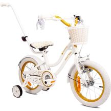 Bild für sun baby Mädchenfahrrad 14 Zoll Radgröße Heart Bike, mit Abnehmbarer Schubstange, für Mädchen von 2 bis 6 Jahre (Weißgold)