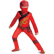 Disguise Offizielles Lego Ninjago Kostüm, Ausgefallenes Kinder Ninja-Kostüm für Jungen, Rot, Kai, Halloween