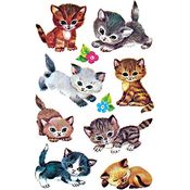 AVERY Zweckform 4346 - Papier Sticker Katzen, Aufkleber, Kindersticker, Kindergeburtstag, Mitgebsel, Gastgeschenke, Sammeln, Preise Partyspiele, Schnitzeljagd, Schatzsuche, 30 Sticker