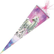 Bild für Nestler Schultüte 85cm eckig Tüll Einhorn Märchenwald