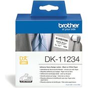 Original Brother DK-11234 selbstklebende Einzeletiketten schwarz auf weiß (Papier) 60 x 86 mm , 260 Stk./Rolle - für Brother QL-Etikettendrucker geeignet