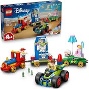 LEGO Disney Pixar 43264 Partyzug und Auto RC aus Toy Story, Bausatz mit 206 Teilen, inkl. Woody, Jessie, Porzellinchen und Buzz Lightyear, mehrfarbig