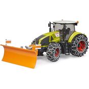 Bruder® Claas Axion 950, Spielzeug-LKW mit Schneeketten, höhenverstellbarem Räumschild und verstellbarer Heckkupplung