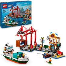 Bild für LEGO® Konstruktionsspielsteine Hafen mit Frachtschiff (60422)