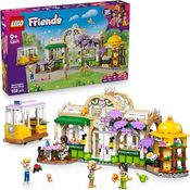 LEGO Friends 42671 Pflanzencafé und Blumenkiosk, Spielset mit 4 Mini-Puppen, Straßenbahn und 1138 Teilen, Mehrfarbig