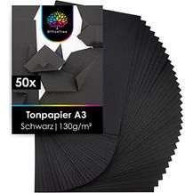 Bild für OfficeTree 50 x Tonpapier Schwarz A3 130g