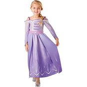 Rubie's Official Disney Frozen 2 Elsa Deluxe Prolog-Kleid, Kostüm für Kinder, Größe 9 - 10 Jahre, mit Satinkleid und Glitzerprint-Details