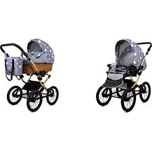 Bild für BabyLux ALU 2in1 Kinderwagen Silver Hearts Gold Frame