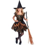 amscan Kinderkostüm Hexe, gruselige Spinnenhexe mit Kleid und Hexenhut für Halloween, Karneval und Fasching, 6-8 Jahre