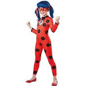 Rubie's – Offizielles Miraculous Kostüm Tikki Ladybug, roter Jumpsuit mit schwarzen Punkten, Größe 5-6 Jahre, inkl. passender Maske