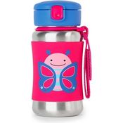 Skip Hop Steel Water Bottle Butterfly Zoo 350ml pink