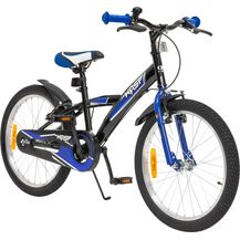 Bild für Kinderfahrrad Wasp 20 Zoll Kinder Fahrrad schwarz mit Fahrradständer Kinderrad (Schwarz-Blau)
