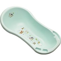 Bild für Ergonomische Premium Babybadewanne Funny Farm aquamarin 100 cm mit Ablaufstöpsel