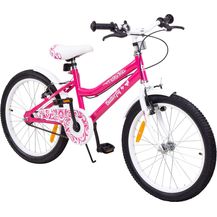 Bild für Kinderfahrrad Butterfly 20 Zoll Kinder Mädchen Fahrrad pink mit Fahrradständer (Pink/Weiß)