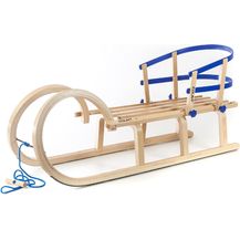Bild für Colint 110 RL Blue Schlitten Set Hörnerschlitten Hörnerrodel mit Rückenlehne Blau + Zugseil
