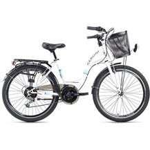 Bild für Kinderfahrrad 24'' Geroni Siro türkis-weiß mit Korb RH 40 cm KS Cycling