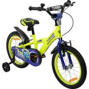 Kinderfahrrad Turbo 16 Zoll Kinder Fahrrad mit Stützrädern gelb blau ab 4 Jahre - Preisvergleich
