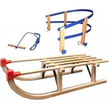 Bild für Holzschlitten Davos 90cm Traditionell mit Lehne und Leine Kinderschlitten Rodel