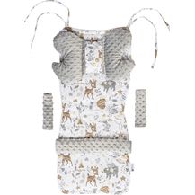 Bild für Universal Sitzauflage Kinderwagen & Buggys Sitzeinglage Kinderwagendecke 5tgl Gurtpolster + Spielbogen Kinderwagenset MINKY Baumwolle Medi Partners (REH mit Grauer Minky)