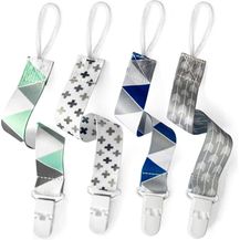 Bild für PandaEar 4 Stücke Baby Schnullerkette Clips Schnullerband- Leicht Baby Schnullerkette Halter Strap Schnuller Halter Clip für Neugeboren Mädchen und Jungs